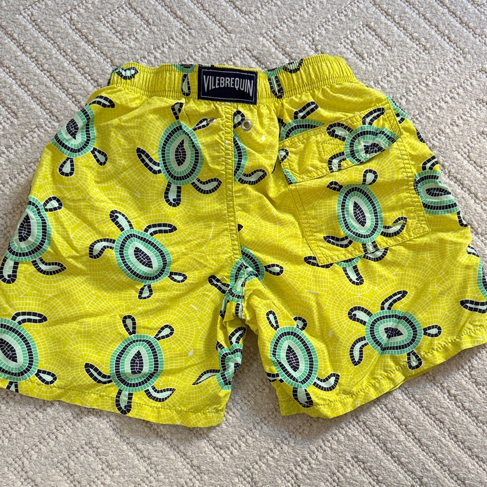 Vilebrequin Kids Bright Yellow Turtle Swim Trunks